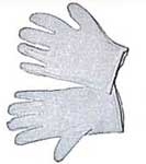 364 - Gants à 5 doigts, blanc en tricot de coton portable d'un coté, sans manchon